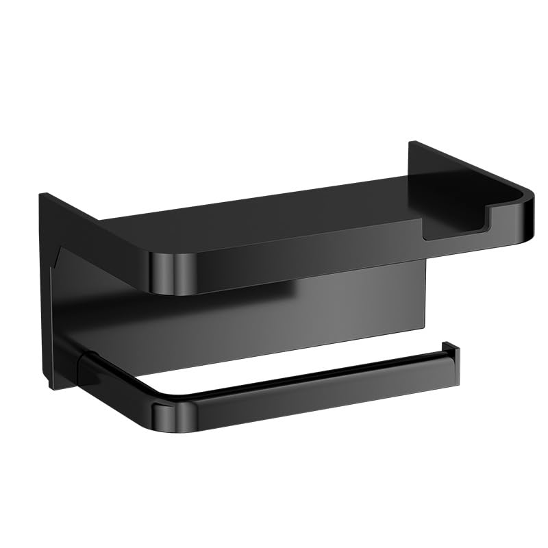 HASTHIP® Tissue Holder for Bathroom - Toilet Paper Holder Self Adhesive Thick PP Toilet Tissue Rolls Holders for Kitchen Bathroom, Black HASTHIP® Tissue Holder for Bathroom - Toilet Paper Holder Self Adhesive Thick PP Toilet Tissue Rolls Holders for Kitchen Bathroom, Black